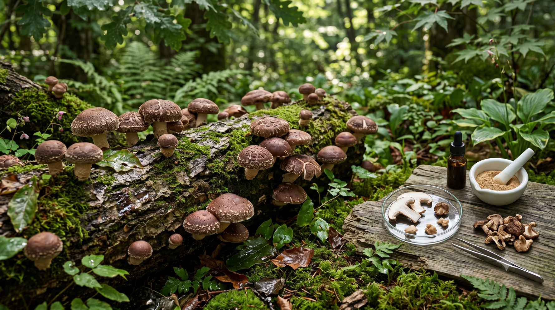 Shiitake (twardnik japoński) — pełna monografia: właściwości, składniki aktywne, dawkowanie