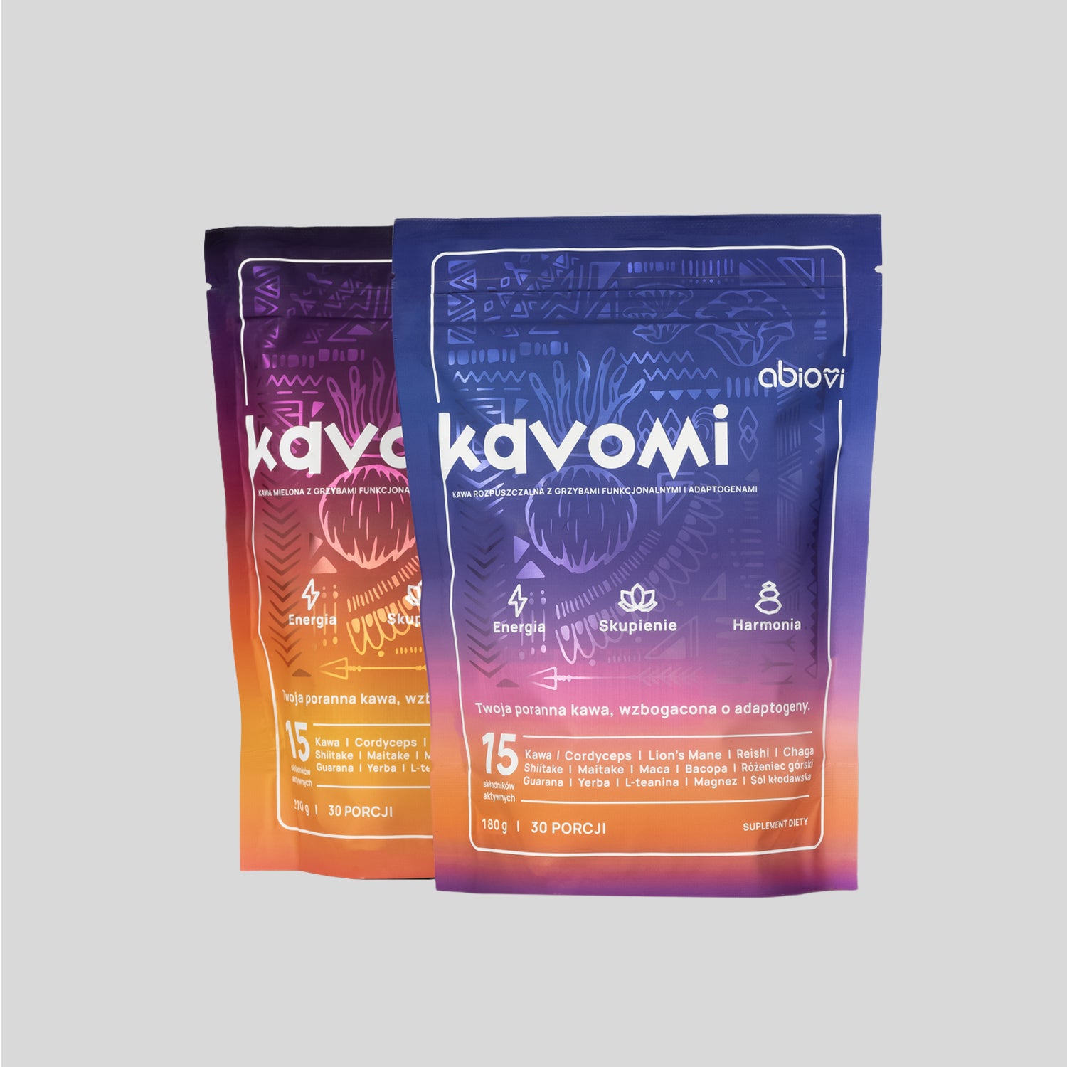 KAVOMI - kawa z grzybami funkcjonalnymi i adaptogenami - 210 g / 180 g