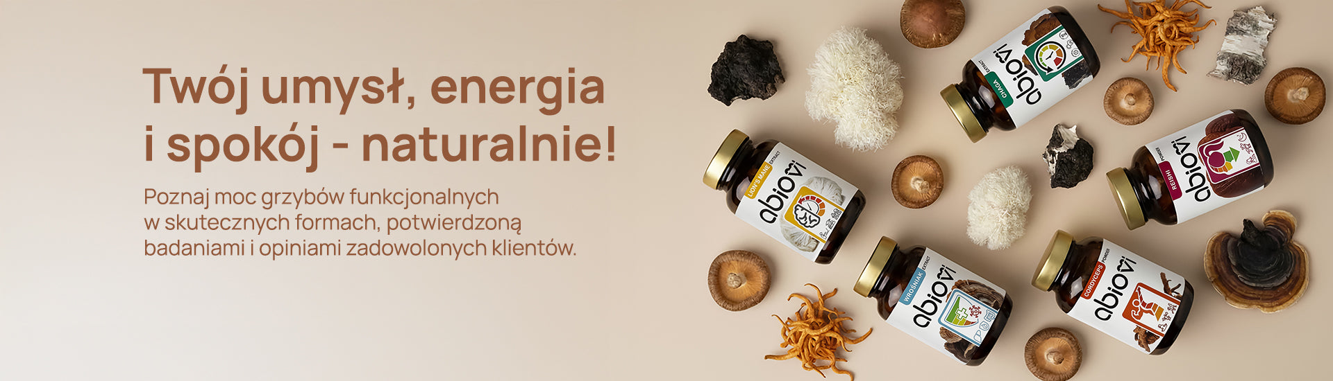Naturalne wsparcie umysłu, energii i spokoju dzięki grzybom funkcjonalnym Abiovi