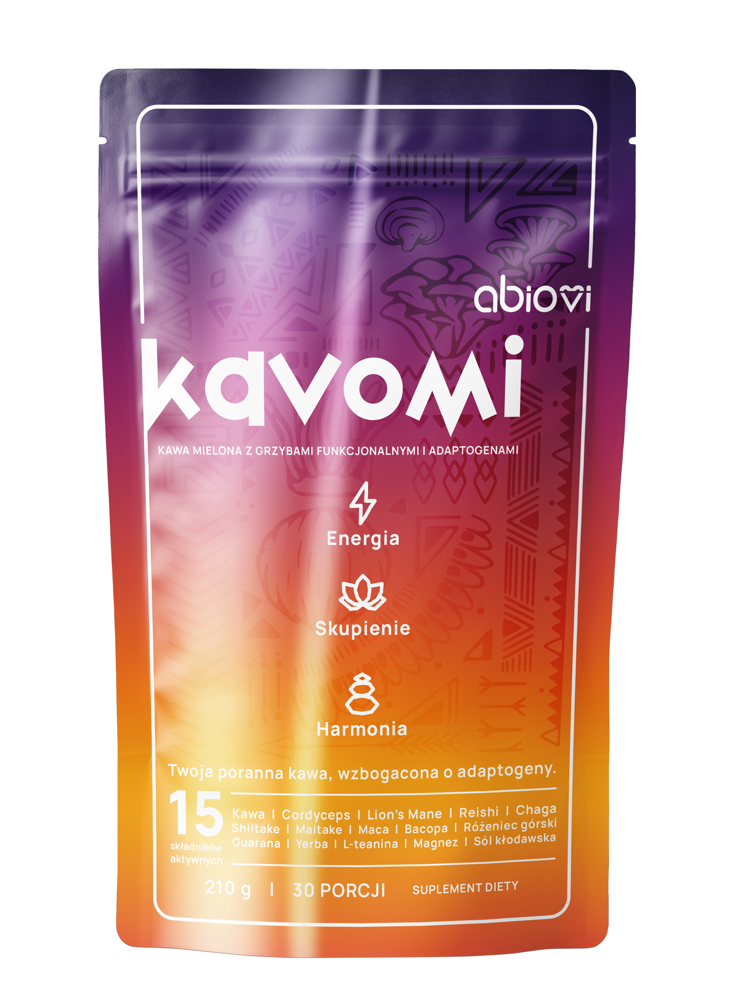 KAVOMI - kawa z grzybami funkcjonalnymi i adaptogenami - 210 g / 180 g