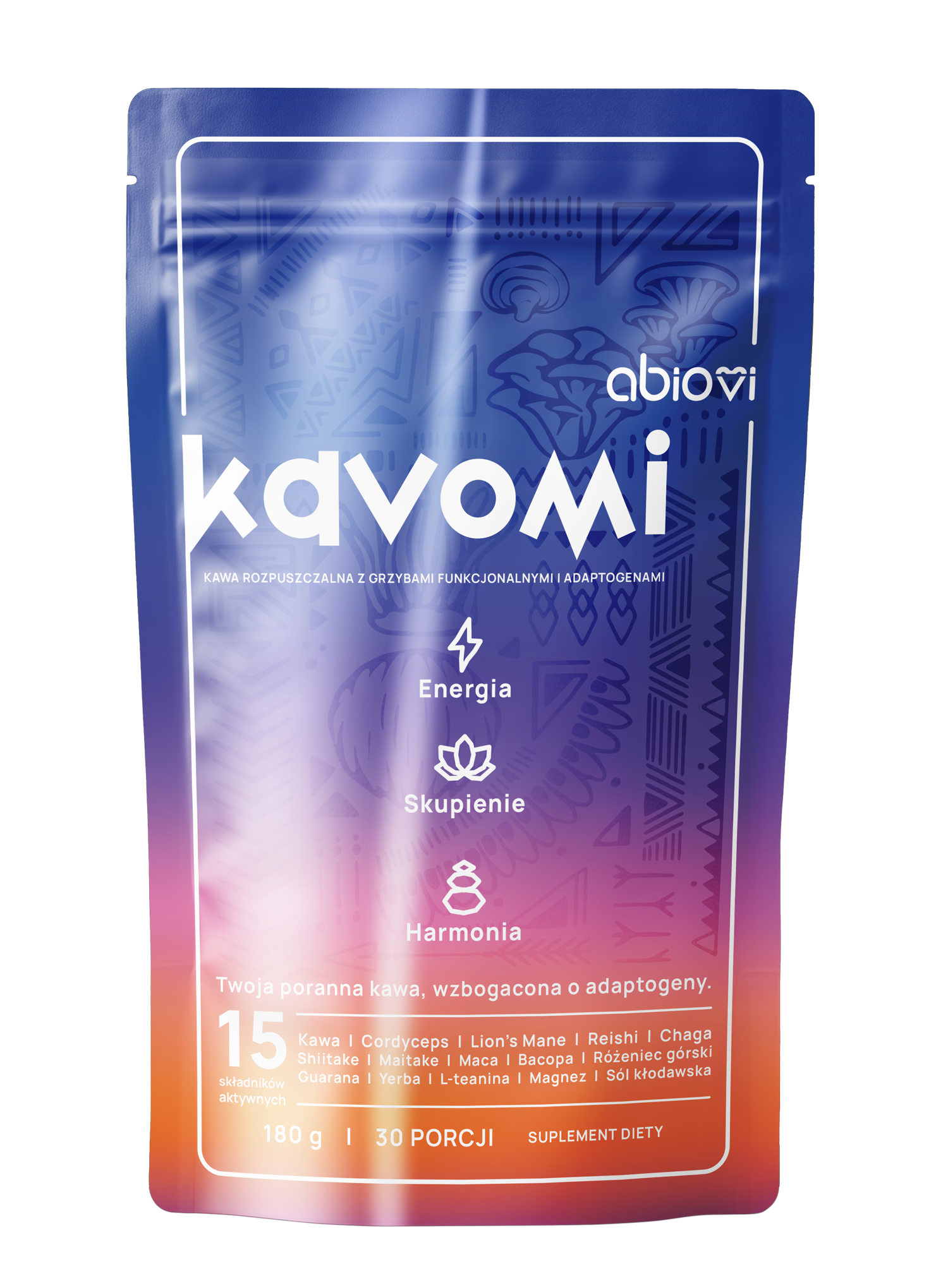 KAVOMI - kawa z grzybami funkcjonalnymi i adaptogenami - 210 g / 180 g