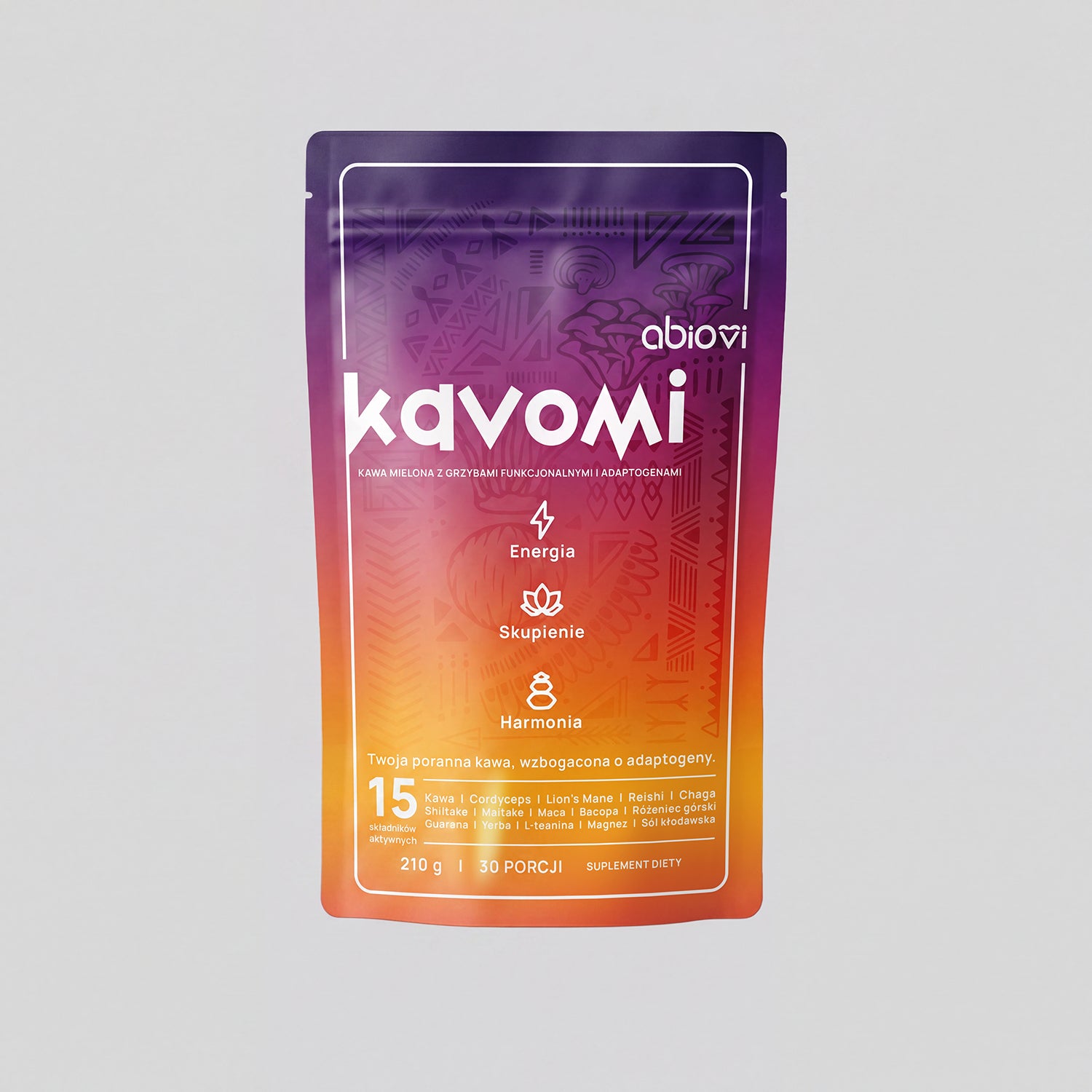KAVOMI - kawa z grzybami funkcjonalnymi i adaptogenami - 210 g / 180 g